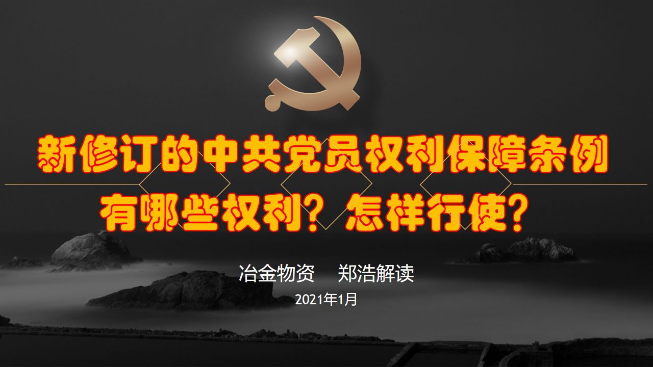 冶金物資黨委集體學(xué)習(xí)《中國共產(chǎn)黨黨員權(quán)利保障條例》